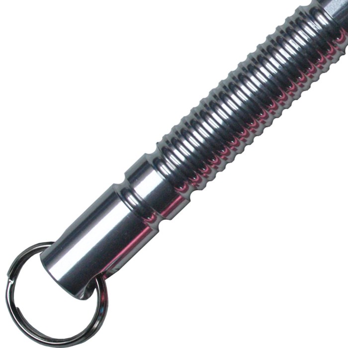 Buchner, Alu Kubotan, geriffelt, spitz, mit Schlüsselring, silber